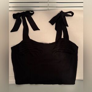 Gianni Bini Black Tank Top with Tie Straps Sz L (N27)